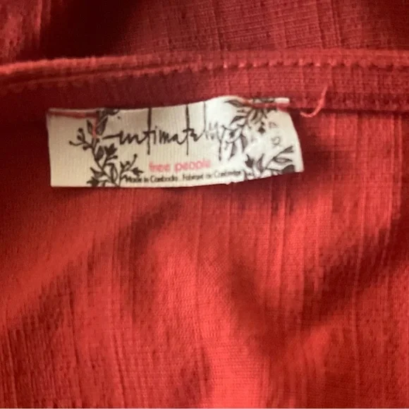 NWOT FREE PEOPLE Intimately Women’s Bodysuit Deep Conversations Sunset Red - Picture 12 of 14